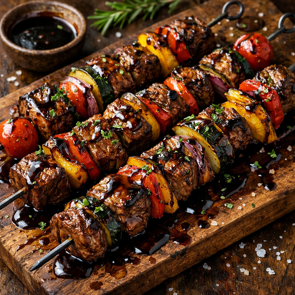 Beef and Veggie Skewers